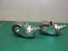set of 2 3" swivel casters with threaded stems & nuts & gray wheels