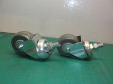 set of 2 3" swivel casters with threaded stems & nuts & gray wheels