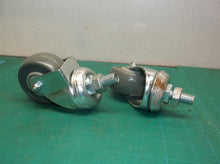 set of 2 3" swivel casters with threaded stems & nuts & gray wheels