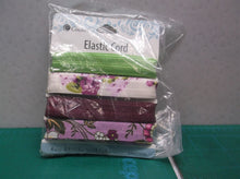 Cousin DIY Fold Purple Floral Patterns Wide Band Elastic Ribbon, Green/Pink