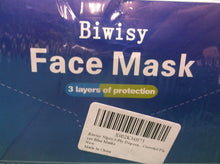 Biwisy 50pcs 3-Ply Disposable Face Mask Places Blue Masks