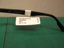 America US Made MU102 Gray RX Optical Eyeglass Frames 55-17-143