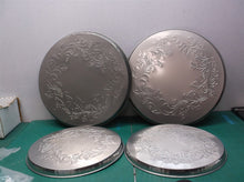Range Kleen Round Burner Kovers, Ivy Embossed Silver