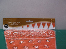 WESTERN Cowboy Farm Party Decoration RED BANDANA Print Pennant FLAG BANNER 12ft