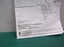 MANUAL ONLY FOR A Milwaukee 2401-20 M12 Cordless 1/4" Screwdriver Li-Ion 12v