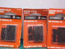 12 everbilt 267130 1-1/2 in. Oil-Rubbed Bronze Narrow Utility Hinges (2-Pack)