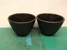 2 Cast Iron Tea Cup Teacup/Black Hobnail