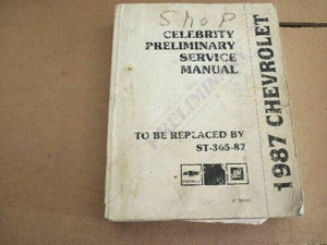 1987 Chevrolet Celebrity preliminary Service Manual