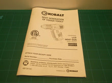 HG2000 Kobalt Heat Gun Operators Manual Only