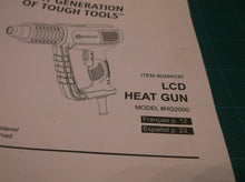 HG2000 Kobalt Heat Gun Operators Manual Only