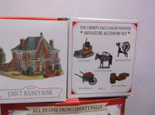 Liberty Falls John T Boone's Home AH153 1998 and Pewter Figures