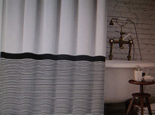 Shower Curtain 96 Inch Extra Long Black White Striped Bath Shower Curtain 72x96"