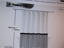 Shower Curtain 96 Inch Extra Long Black White Striped Bath Shower Curtain 72x96"
