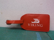 Viking River Ocean Cruise Tag Red Leather ID Luggage Suitcase Ship NEW
