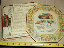 Avon Hospitality Sweets Recipe Plate Buche de Noel 1982 Tin