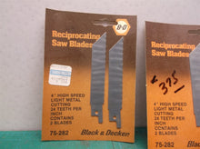 2-2pk 4” Black & Decker Reciprocating Saw Blades 24 TPI High Speed Metal Cut 75-