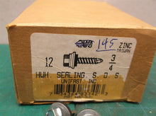 (145) #12 HWH 3/4 w Bonded EPDM Washer, Zinc Tek Roofing Screws