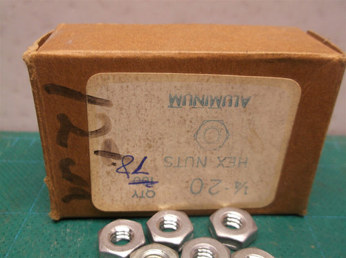 (78) 1/4-20 Aluminum Hex Nuts