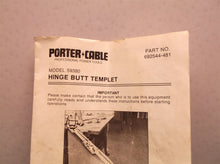 Manual only for a porter cable 692544-481 hinge butt template