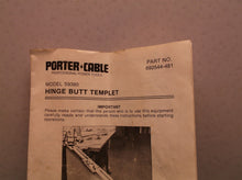 Manual only for a porter cable 692544-481 hinge butt template