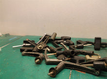 lot of 15 large reel handles with shaft