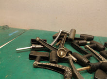 lot of 15 large reel handles with shaft