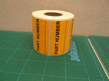 sticker roll to label part number Orange