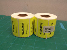 lot of 2 Warranty control Date sticker rolls
