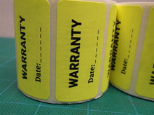 lot of 2 Warranty control Date sticker rolls
