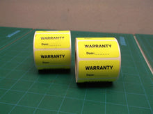 lot of 2 Warranty control Date sticker rolls
