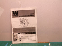 manual for WEN 13 in. 15 Amp 3-Blade Benchtop Thickness Planer PL1303