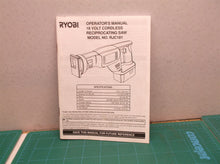 instruction manual for Ryobi RJC181 Reciprocating Saw Cordless 18v