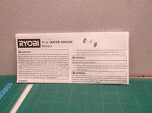 manual for Ryobi Pressure Washer Water Broom - RY31211