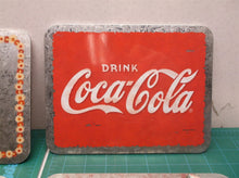 lot of 4 aluminum coca cola advertising signs