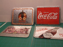 lot of 4 aluminum coca cola advertising signs