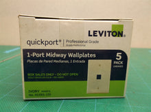 Leviton Quickport 5 Pack Midway Single Port Ivory Wallplates 41091-115