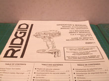 MANUAL ONLY for a RIDGID R86011 18V 1/2 inch Impact Wrench
