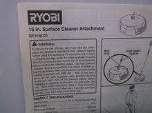 manual only for a Ryobi RY31SC01 15 in. 3300 PSI Surface Cleaner attachment