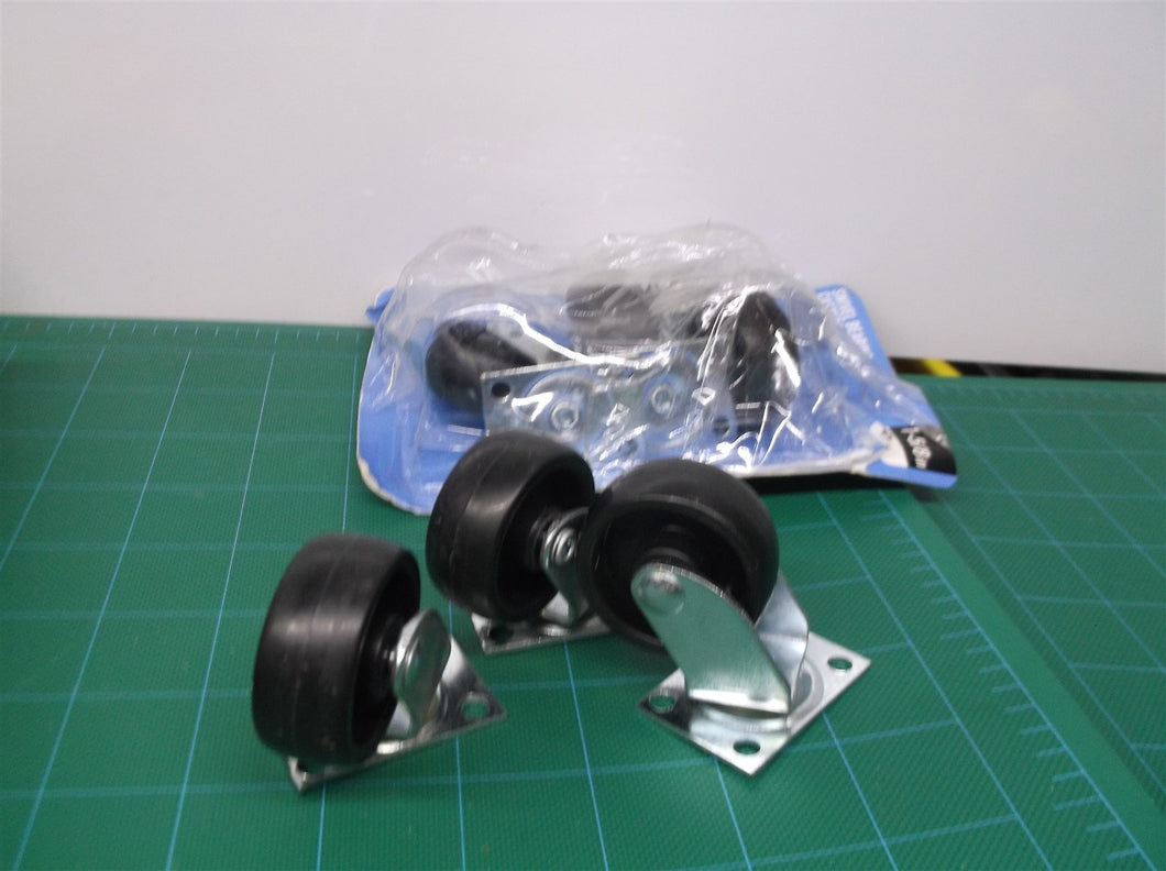 (6) Everbuilt 128 876 Black 1 5/8 Swivel Bearing Casters no hardware