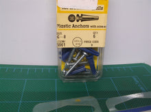 lot of 5 Hillman Group 5061 Blue Ribbed Plastic Anchors, Packs of 6