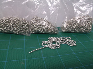 #3 Aluminum Ball Chains with Connector - 30 Inch Length (30 per bag)
