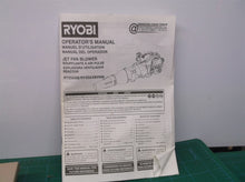 manual onlyy for a RYOBI RY25AXBVNM RY25AXB 2-Cycle Jet Blower