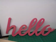 Pink glitter hello woden sign 18"