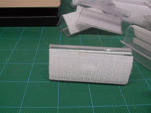 Lot of clear plastic shelf clips with hook & loop