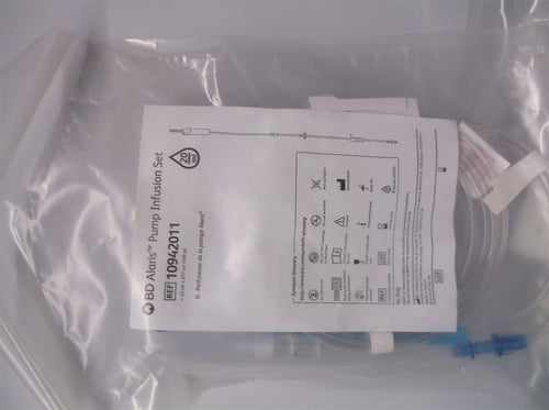 (7) BD 10942011 - Alaris™ Pump Module Set, Roller Clamp, 2-Piece Male Luer Lock,