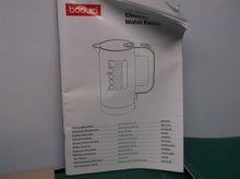 MANUAL ONLY for Bodum - 11451Bodum Bistro Electric Water Kettle
