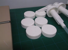 (6) 1 Gallon Pumps & Caps 38/400 White Ribbed 280mm Dip Tube