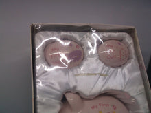 Piggy Bank My First 4 Piece Keepsake Set Photo Box & Curl Holder pink