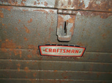 VTG Sears Craftsman 20" Large Metal Tool Box with Grey Tray