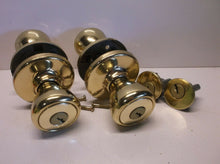 (2) Kwikset Polished Brass Door Knob Lock Set - Keyed Alike BUT No Keys Included